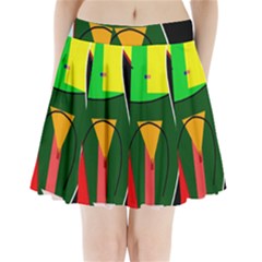 Abstract Lady Pleated Mini Skirt