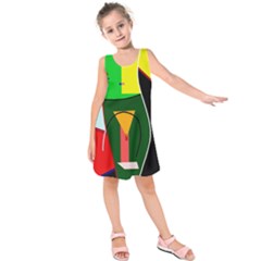 Abstract Lady Kids  Sleeveless Dress