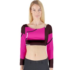 Pink Square  Long Sleeve Crop Top