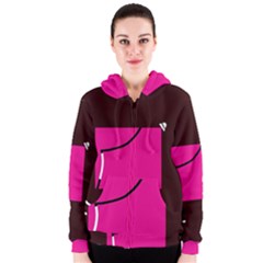 Pink Square  Women s Zipper Hoodie