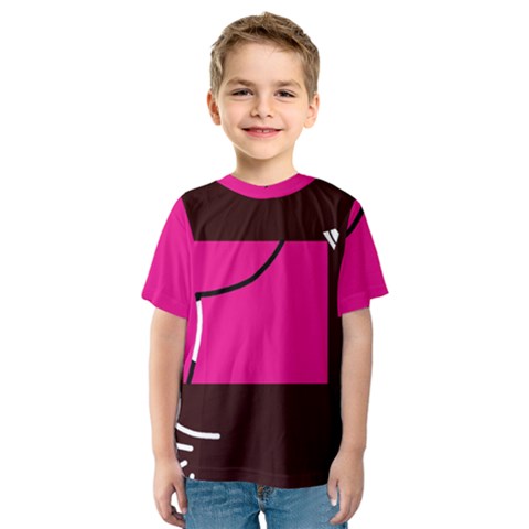 Pink Square  Kids  Sport Mesh Tee by Valentinaart