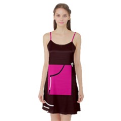 Pink Square  Satin Night Slip