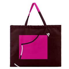 Pink Square  Zipper Large Tote Bag