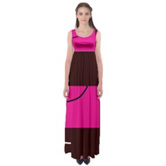 Pink Square  Empire Waist Maxi Dress