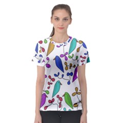 Birds And Flowers Women s Sport Mesh Tee