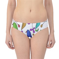 Birds And Flowers Hipster Bikini Bottoms by Valentinaart