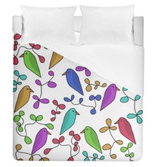 Birds And Flowers Duvet Cover (queen Size)