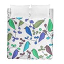 Birds and flowers - blue Duvet Cover Double Side (Full/ Double Size) View1