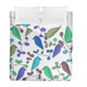 Birds and flowers - blue Duvet Cover Double Side (Full/ Double Size) View2