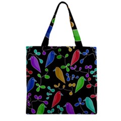 Birds And Flowers 2 Zipper Grocery Tote Bag by Valentinaart