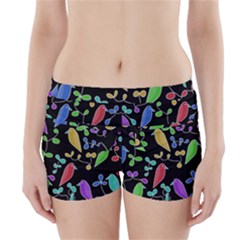 Birds And Flowers 2 Boyleg Bikini Wrap Bottoms