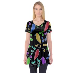 Birds And Flowers 2 Short Sleeve Tunic 