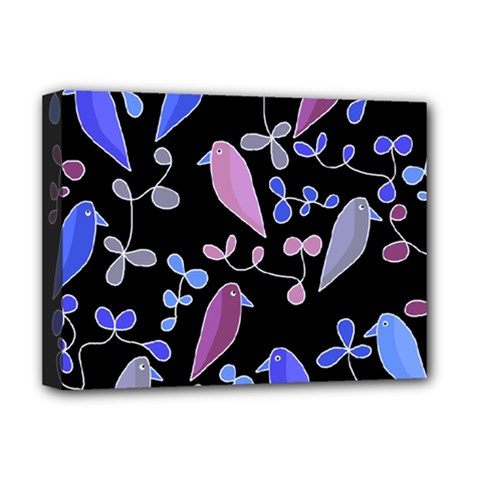 Flowers And Birds - Blue And Purple Deluxe Canvas 16  X 12  