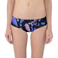 Flowers And Birds - Blue And Purple Classic Bikini Bottoms