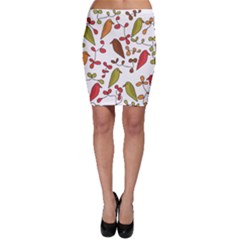 Birds And Flowers 3 Bodycon Skirt