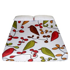 Birds And Flowers 3 Fitted Sheet (california King Size)