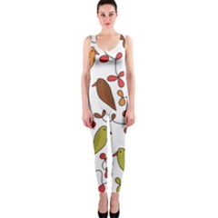 Birds And Flowers 3 Onepiece Catsuit by Valentinaart