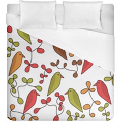 Birds And Flowers 3 Duvet Cover (king Size) by Valentinaart