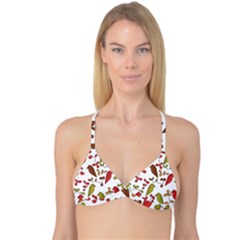 Birds And Flowers 3 Reversible Tri Bikini Top