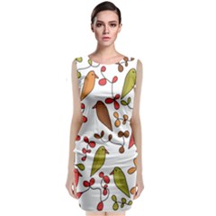 Birds And Flowers 3 Classic Sleeveless Midi Dress