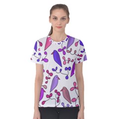 Flowers And Birds Pink Women s Cotton Tee