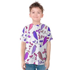 Flowers And Birds Pink Kids  Cotton Tee