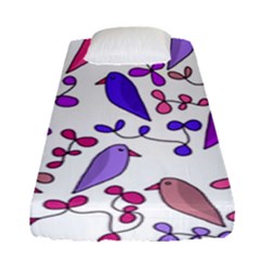 Flowers And Birds Pink Fitted Sheet (single Size)