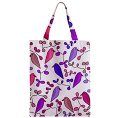 Flowers And Birds Pink Zipper Classic Tote Bag by Valentinaart