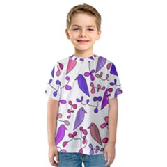 Flowers And Birds Pink Kids  Sport Mesh Tee