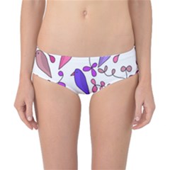 Flowers And Birds Pink Classic Bikini Bottoms