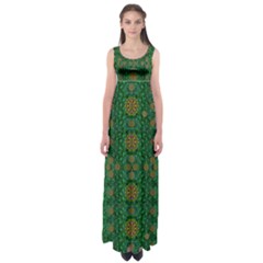 Magic Peacock Night Empire Waist Maxi Dress