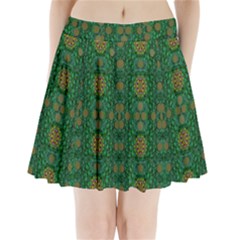 Magic Peacock Night Pleated Mini Skirt