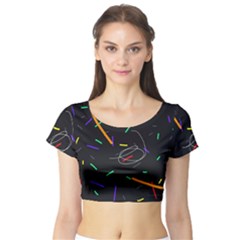 Colorful Beauty Short Sleeve Crop Top (tight Fit) by Moma