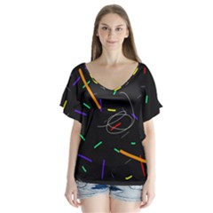 Colorful Beauty Flutter Sleeve Top by Moma