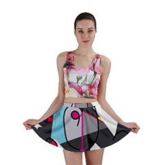 Abstract Bird Mini Skirt