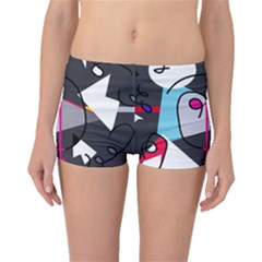 Abstract Bird Boyleg Bikini Bottoms