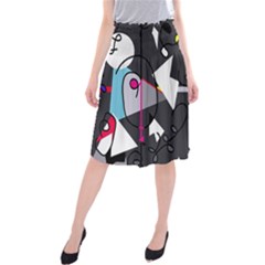 Abstract Bird Midi Beach Skirt