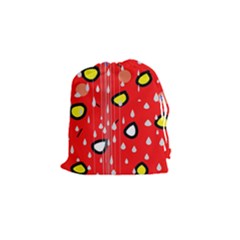 Rainy Day - Red Drawstring Pouches (small)  by Moma