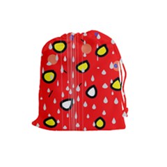 Rainy Day - Red Drawstring Pouches (large) 