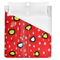 Rainy Day - Red Duvet Cover (queen Size)