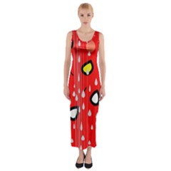 Rainy Day - Red Fitted Maxi Dress