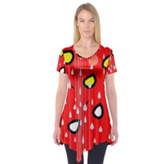 Rainy Day - Red Short Sleeve Tunic 