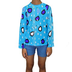 Rainy Day - Blue Kids  Long Sleeve Swimwear