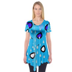 Rainy Day - Blue Short Sleeve Tunic 