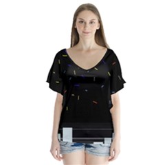 Night Flutter Sleeve Top