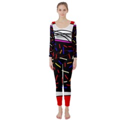 Color Tv Long Sleeve Catsuit by Moma