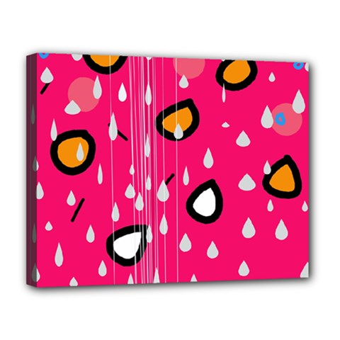 Rainy Day - Pink Canvas 14  X 11 