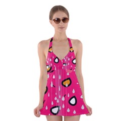 Rainy Day - Pink Halter Swimsuit Dress by Moma