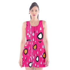 Rainy Day - Pink Scoop Neck Skater Dress