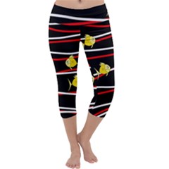 Five Yellow Fish Capri Yoga Leggings